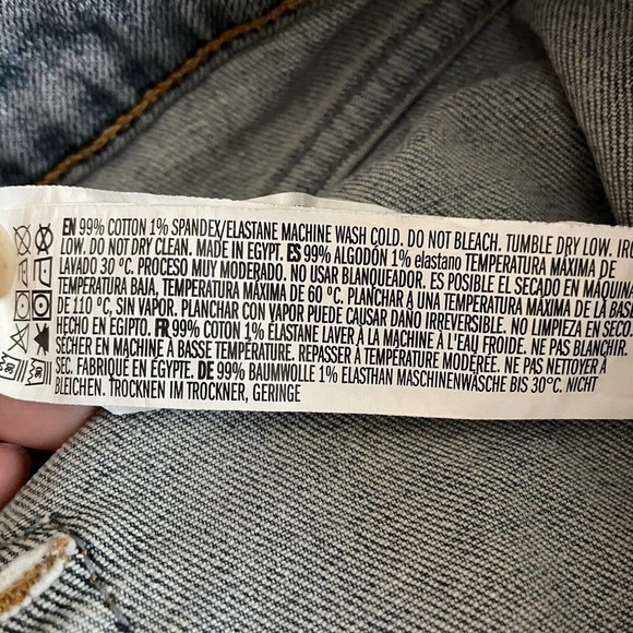 Forever 21 Small Jean Skirt Blue Distressed Mini Boho Hippie Grunge Cott… - Picture 5 of 5